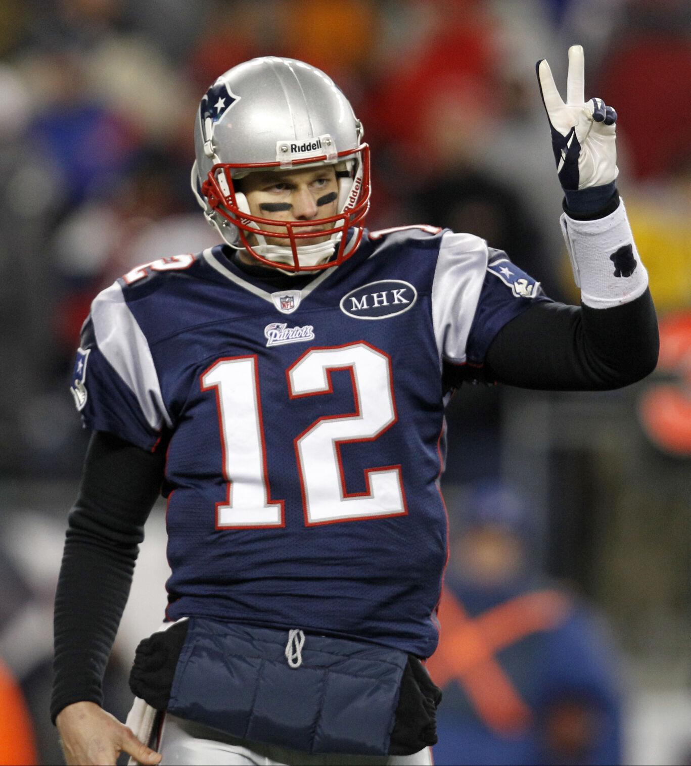2012: Tom Brady throws for a record-tying six touchdown passes in playoff win